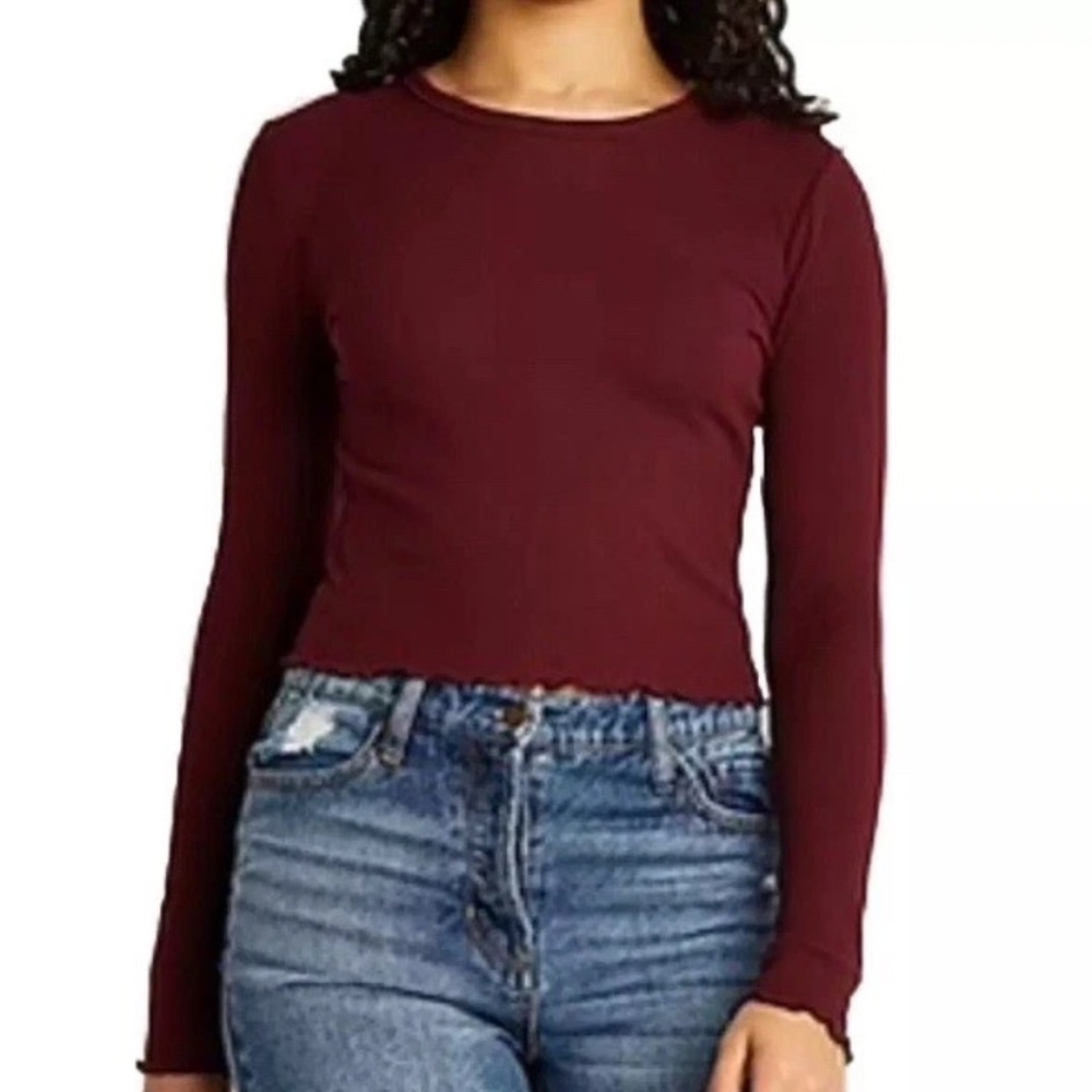 Arizona-Round Neck Long Sleeve T-Shirt-Women’s/Juniors Size: Large-Wine-NEW!!